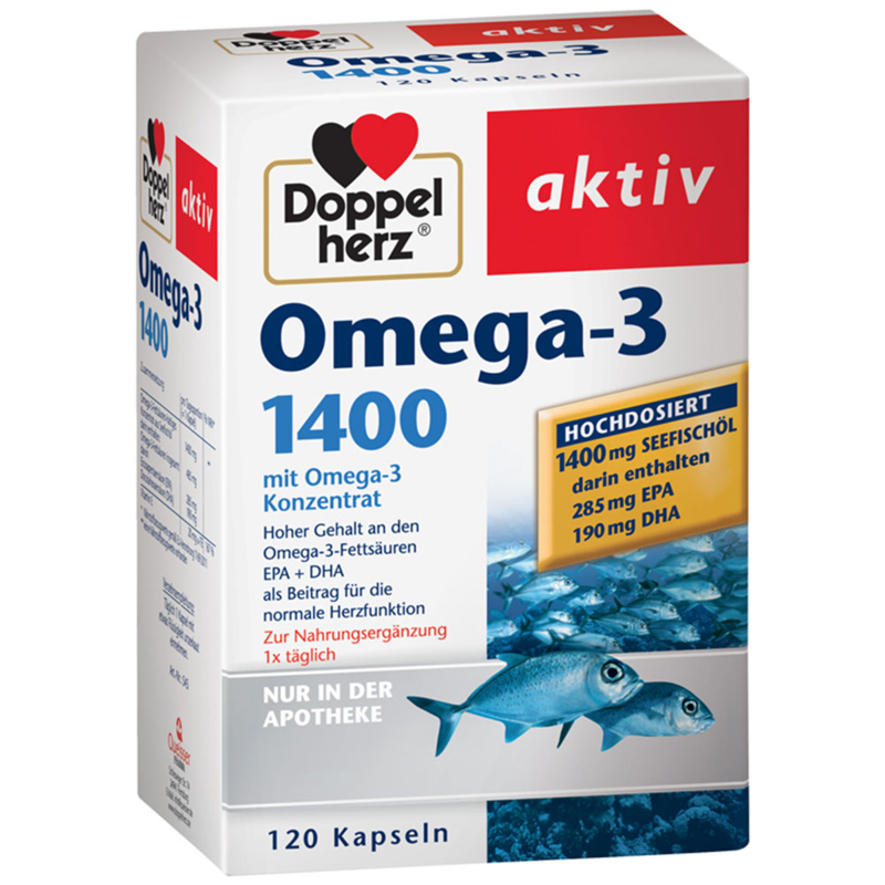 德國 Doppelherz 多寶 雙心牌Omega-3 高單位魚油 1400mg 120粒 團購推薦